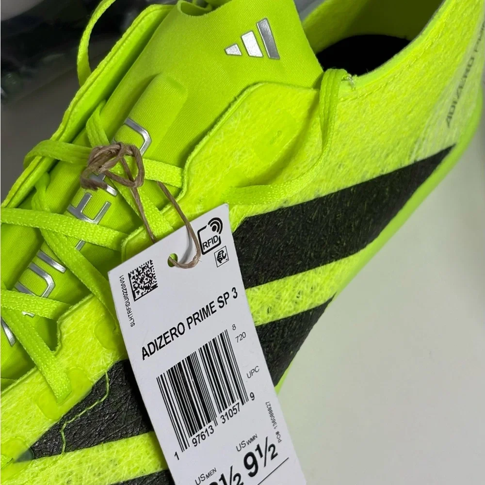 Adidas Adizero Prime SP 3 Strung Track Field Spikes Running Sprint Shoes neon
